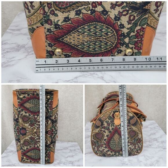 Hartman Vintage Tapestry and Leather Travel Bag Set Train Case and Duffle Bag - Picture 8 of 16